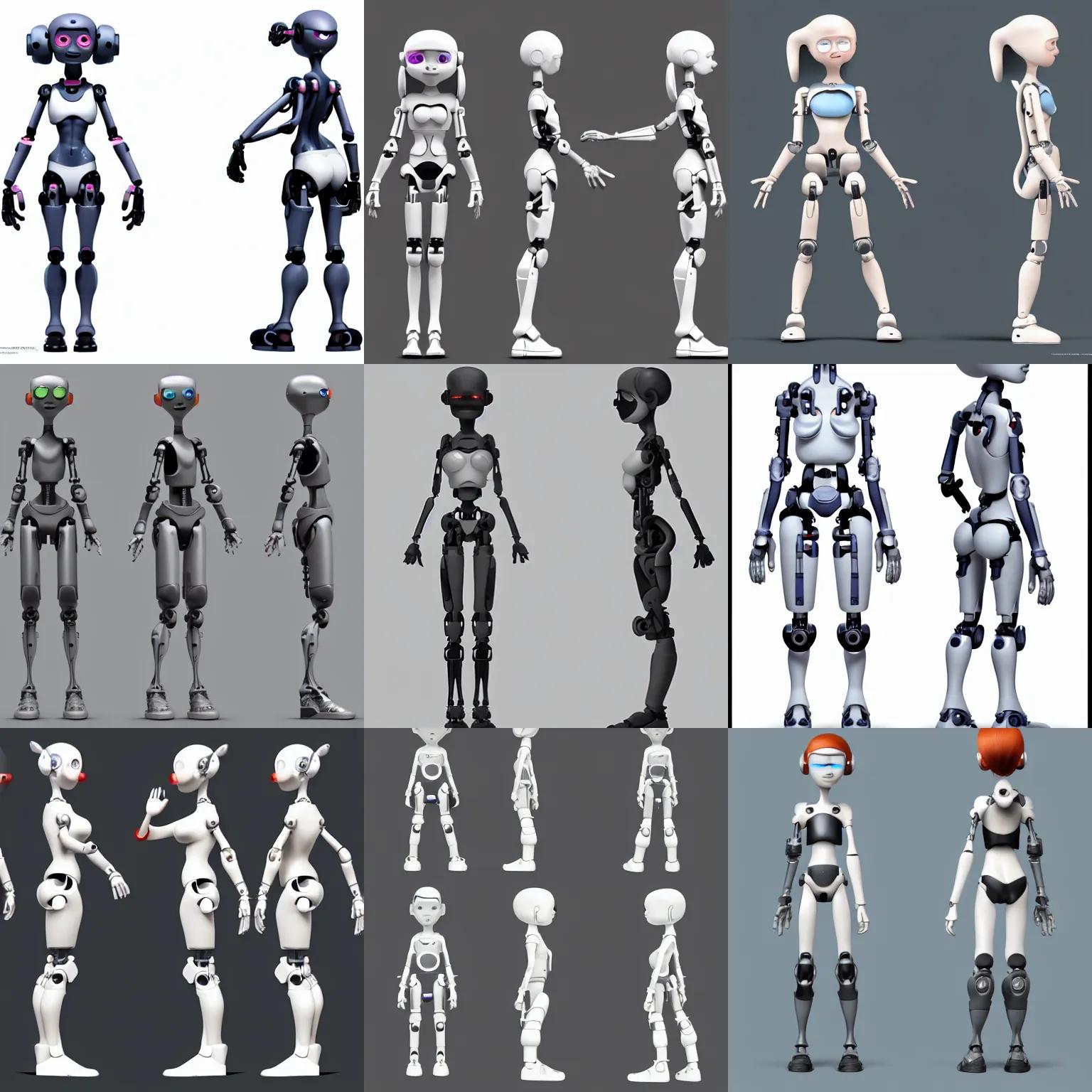 A cute cyborg resembling a girl by pixar animation | Stable Diffusion