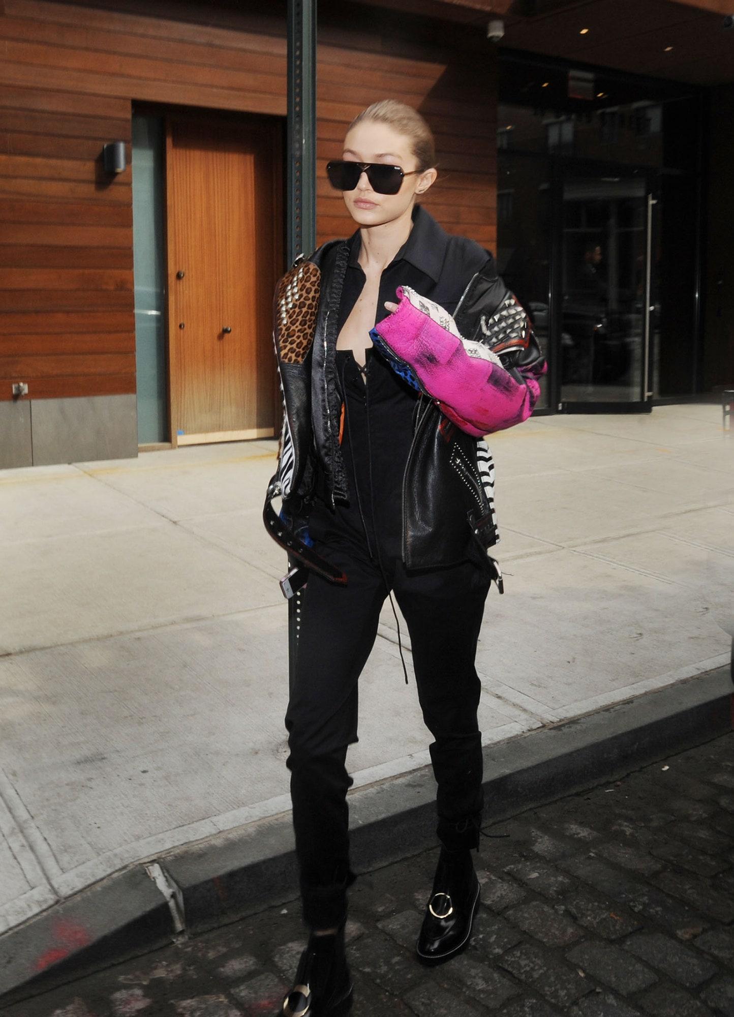 Gigi Hadid Wins the Statement Coat Race at New York Fashion Week ...