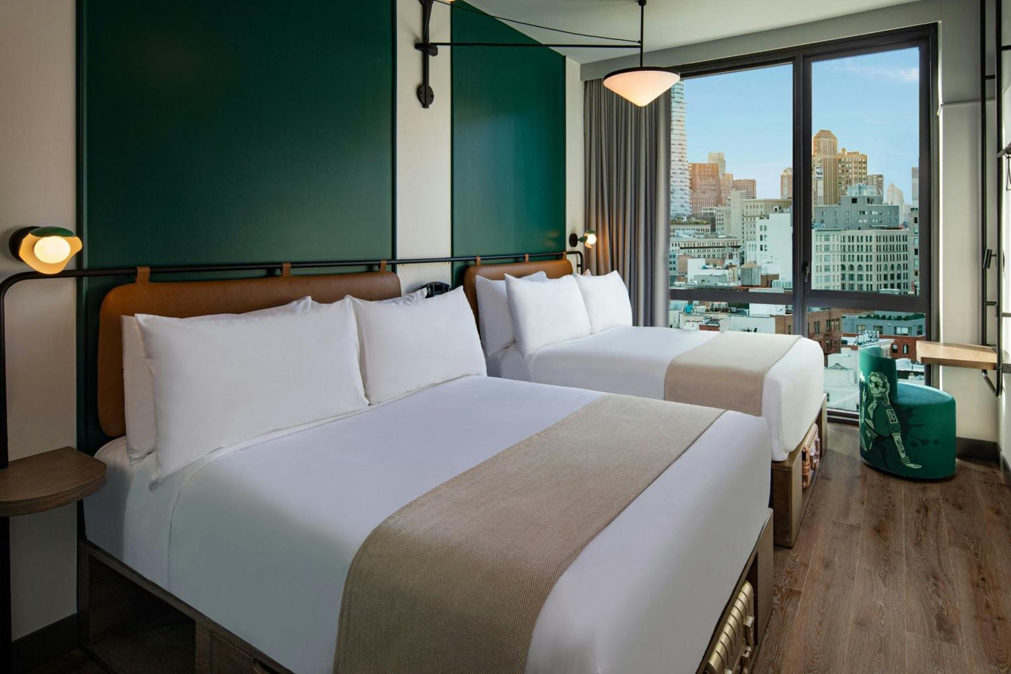 Double Room with Two Double Beds and City View