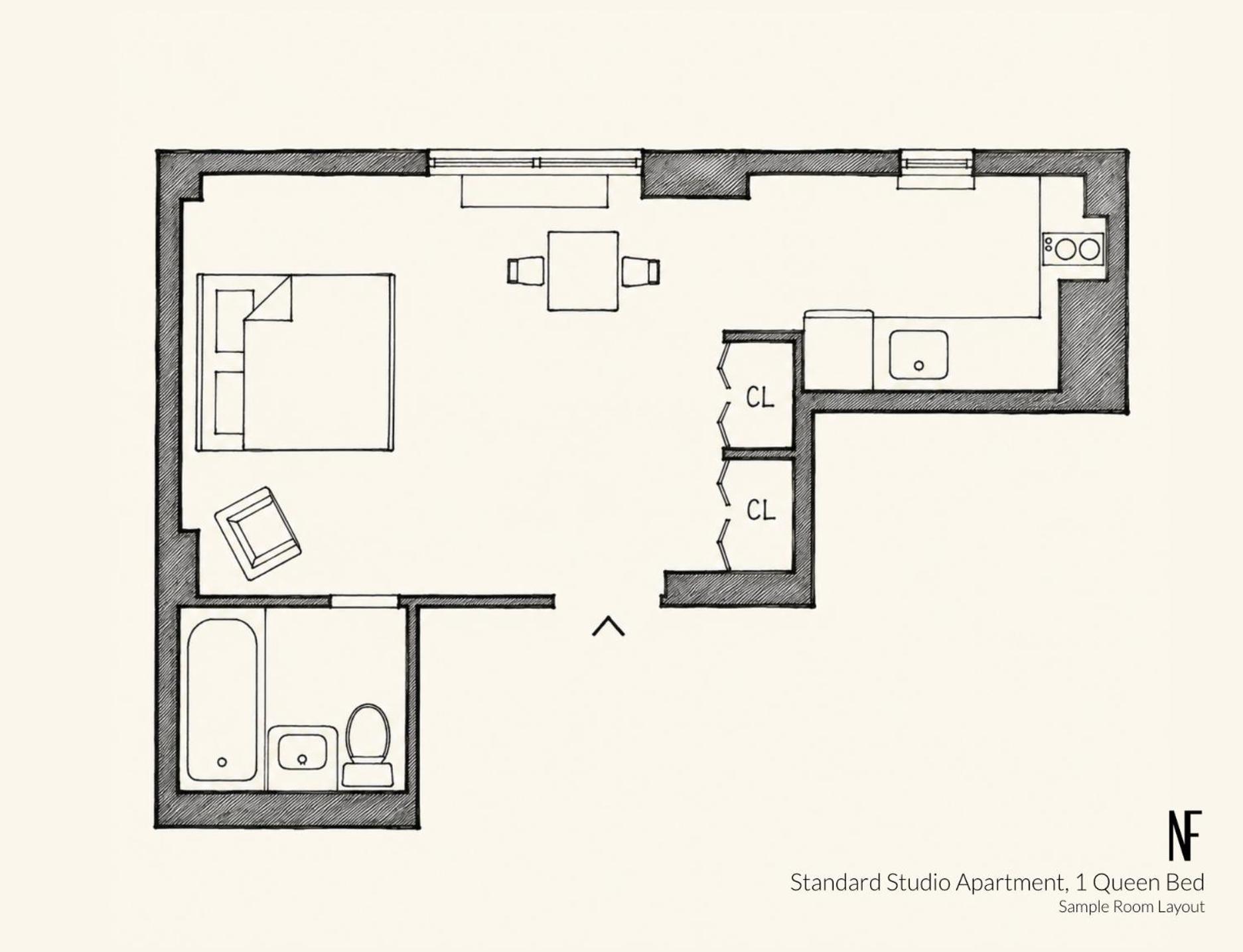 Studio Apartment Queen Bed